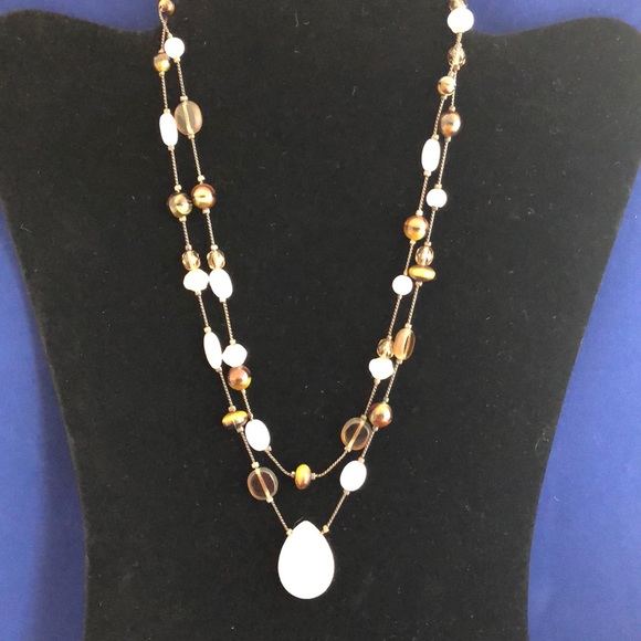 Lia Sophia Jewelry - Lia Sophia antique tone double glass bead necklace